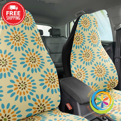Abstract Retro Bursts Car Seat Covers-ShopImaginable.com